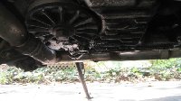 Underside of the engine